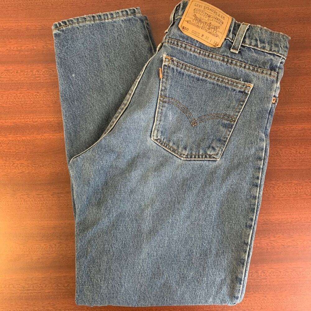 Vintage Men's Levi's 550 Mom Jeans Orange Tag 100% Cotton USA Made